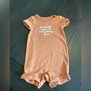 Cat & Jack Pumpkin Spice Themed Baby One Piece